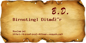 Birnstingl Ditmár névjegykártya